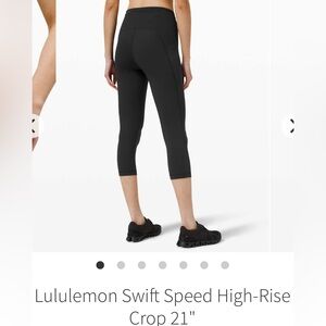 Lululemon Swift Speed High-Rise Crop 21" BNWT